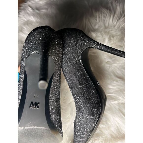 Michael Kors, black sparkle pumps heels size 8 sexy fancy - Picture 4 of 6